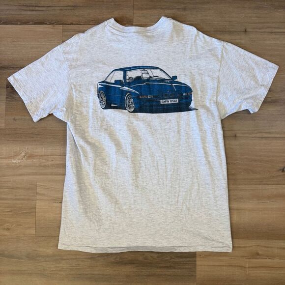 Vintage 90s BMW 850i Single Stitch Heather Gray Shirt Sz XLBoxy Oversized Fit